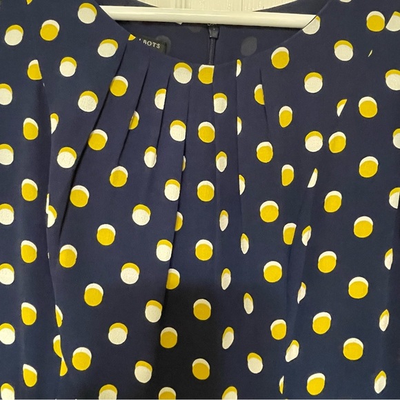 Talbots Blue and Yellow Ruched A-Line Sundress - Picture 6 of 10